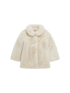 Ecopelliccia corta Guess bimba con logo posteriore crema