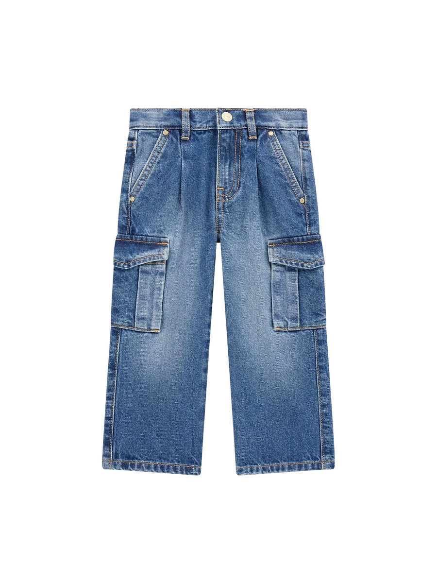 Jeans Guess bambina cargo denim medio