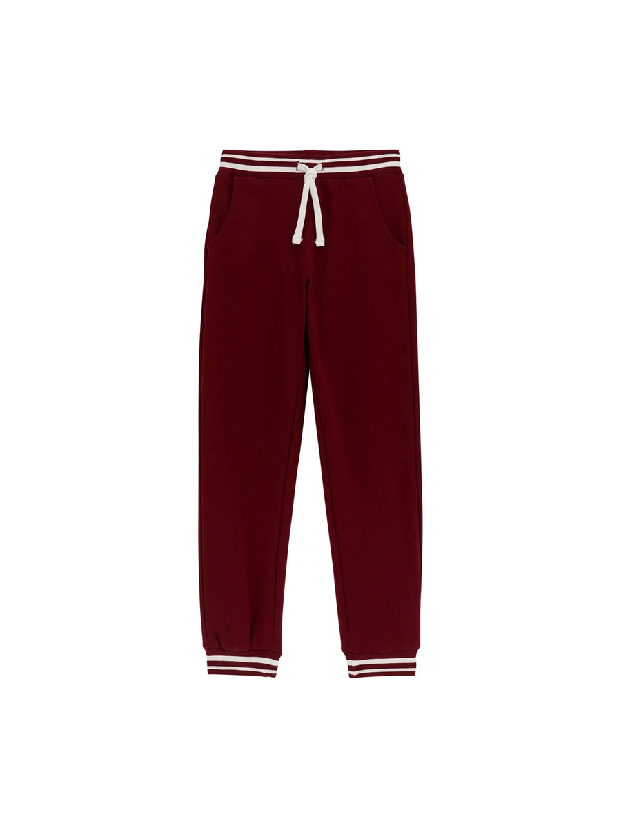 Pantalone jogger Guess neonato con profili a contrasto vino