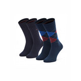 Set 2 paia di calze Tommy Hilfiger tinta unita & fantasia argyle blu/rosso