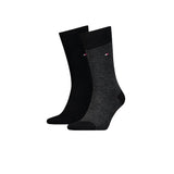 Set 2 paia di calzini Tommy Hilfiger in cotone birdseye nero