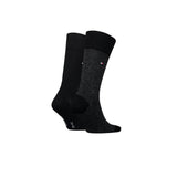 Set 2 paia di calzini Tommy Hilfiger in cotone birdseye nero