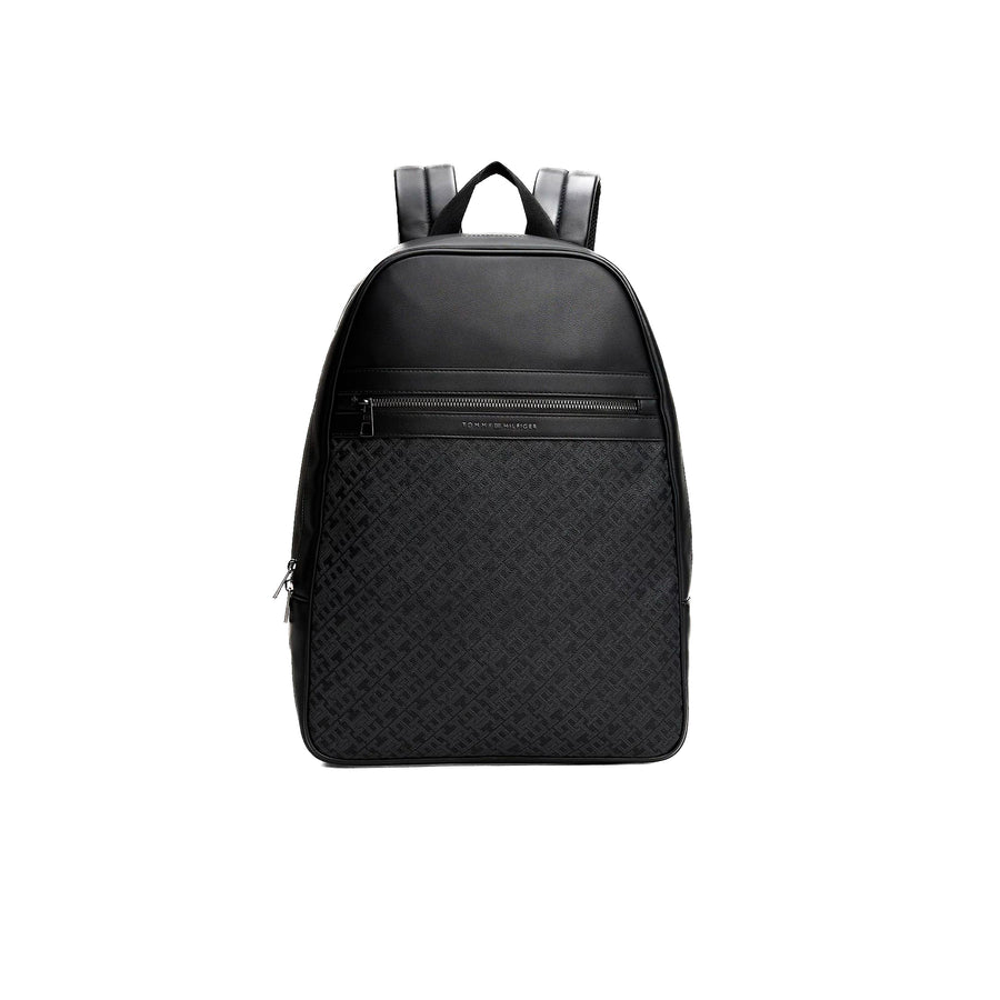 Zaino Tommy Hilfiger con stampa monogram tono su tono nero