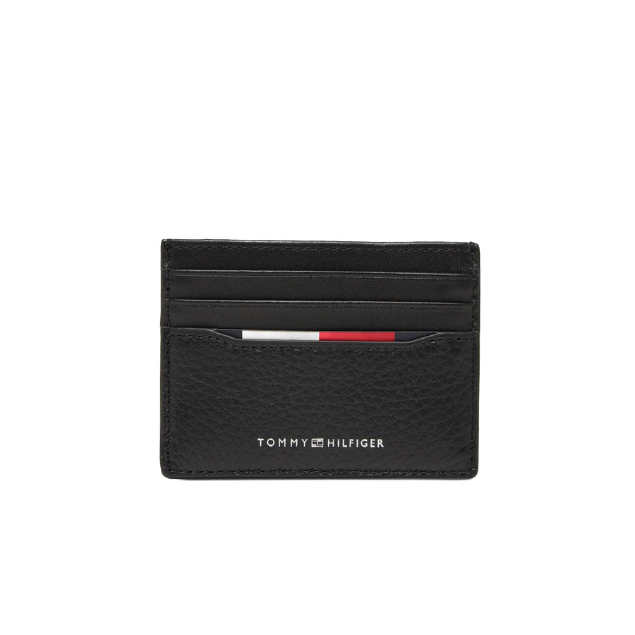 Portacarte Tommy Hilfigher logo central nero