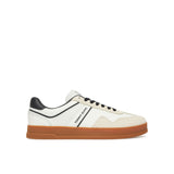Sneaker con inserti a contrasto ecru/bianco