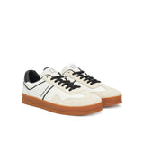 Sneaker con inserti a contrasto ecru/bianco