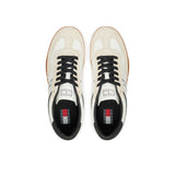 Sneaker con inserti a contrasto ecru/bianco