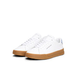 Sneakers con inserto a contrasto bianco/azzurro