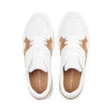 Sneaker con inserti a contrasto bianco/beige