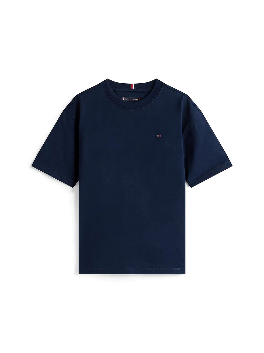 T-shirt manica corta Tommy Hilfiger bambino archive fit essential blu