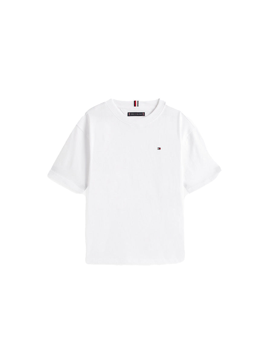 T-shirt manica corta Tommy Hilfiger bambino Archive fit essential bianco
