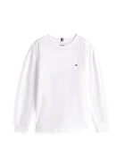 T-shirt manica lunga Tommy Hilfiger ragazzo in jersey essential bianco