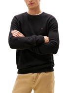 Maglione girocollo Tommy Hilfiger ml essential structure nero
