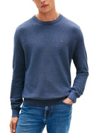 Maglione girocollo Tommy Hilfiger ml essential structure blu medio