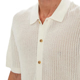 Camicia polo in maglia Tommy Hilfiger avorio