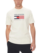 T-shirt Tommy Hilfiger con bandiera avorio