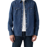 Camicia maniche lughe Barston Western denim medio