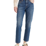 Jeans 501 crop vita alta denim medio