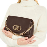 Borsa Liu Jo LaPuffy in similpelle martellata marrone