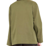 Giacca LiuJo in cotone tecnico con collo a contrasto verde