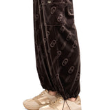 Pantaloni jogging in ciniglia cioccolato