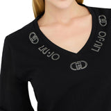 T-shirt LiuJo logo strass nero