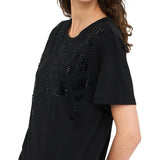 T-shirt LiuJo animal strass nero