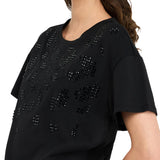 T-shirt LiuJo animal strass nero