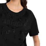 T-shirt LiuJo animal strass nero