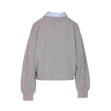Felpa con colletto camicia grigio
