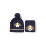 Set cappello e sciarpa neonato blu