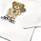 T-shirt manica lunga basket bear panna