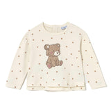 T-shirt manica lunga stampata teddy latte