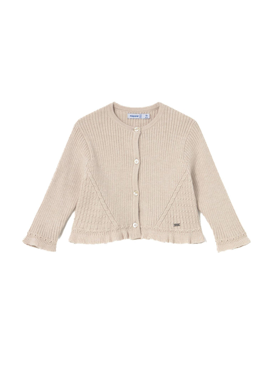 Cardigan con bottoni lungo tricot beige