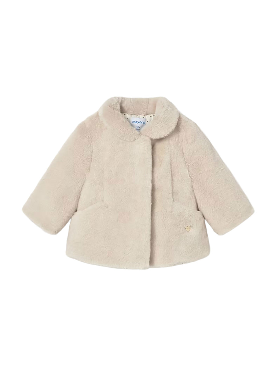 Cappotto pelliccia Mayoral neonata sabbia