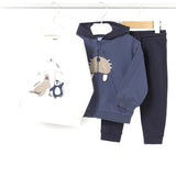 Completo tre pezzi (felpa+t-shirt+ pantaloni) blu
