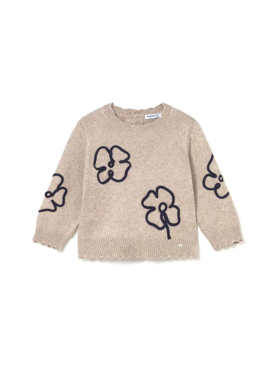 Girocollo quadrifoglio sabbia