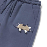 Pantalone felpato bear neonato blu
