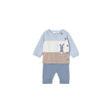 Completo pantalone e maglione neonato celeste