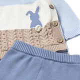 Completo pantalone e maglione neonato celeste