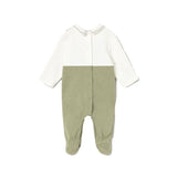 Tutina con colletto salopette neonato verde multi