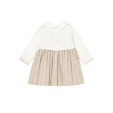 Abito in maglia tricot con colletto neonato panna multi
