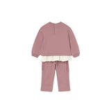Abito manica lunga flock tulle rosa
