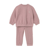 Abito manica lunga flock tulle rosa