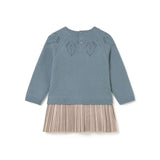 Abito combinato in maglia tricot neonata blu