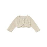 Cardigan corto con bottoni neonata champagne