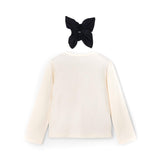 T-shirt manica lunga elastico panna/nero