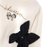 T-shirt manica lunga elastico panna/nero