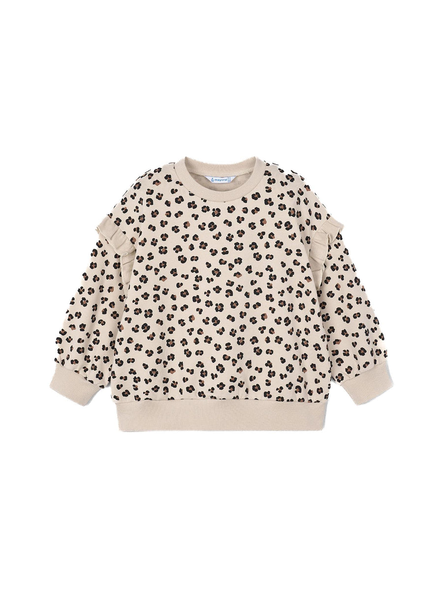 Felpa manica lunga manche volant sabbia