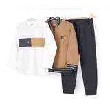 Completo tre pezzi (bomber+t-shirt+ pantaloni) caramello